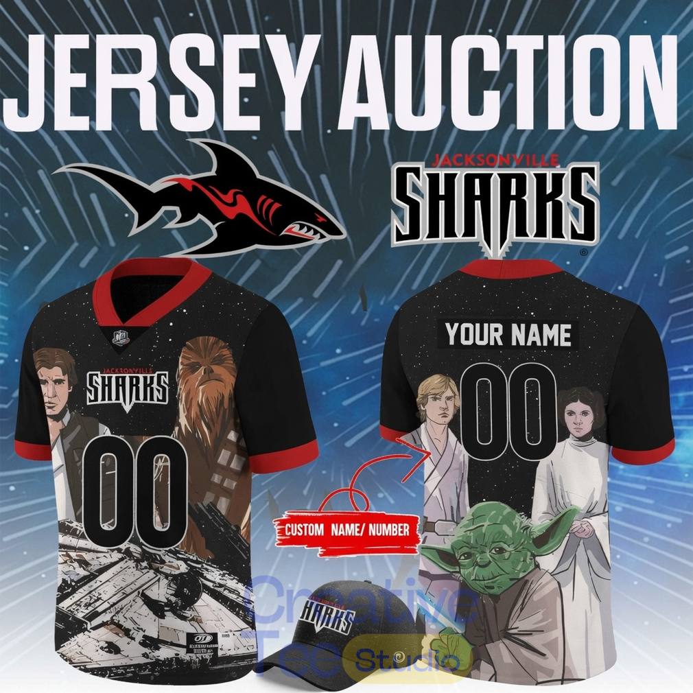 Jacksonville Sharks x Star Wars Custom Football Jersey Jacksonville Sharks x Star Wars Custom Football Jersey