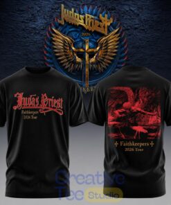 Judas Priest Faithkeepers 2026 Tour Wings Black Edition 3D Shirt