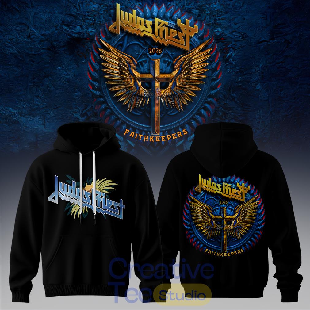 Judas Priest Faithkeepers 2026 Tour Wings Black Edition Hoodie Judas Priest Faithkeepers 2026 Tour Wings Black Edition Hoodie