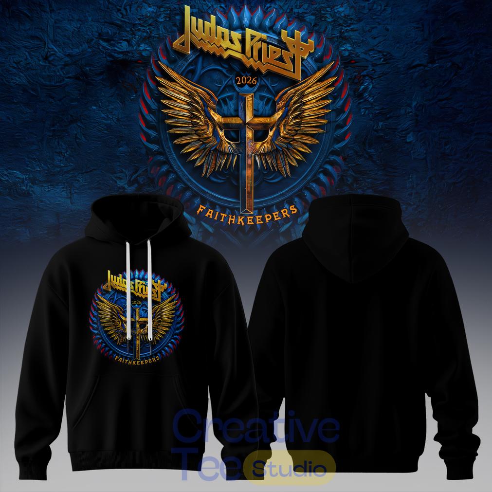 Judas Priest Faithkeepers 2026 Tour Wings Black Edition Hoodie Judas Priest Faithkeepers 2026 Tour Wings Black Edition Hoodie