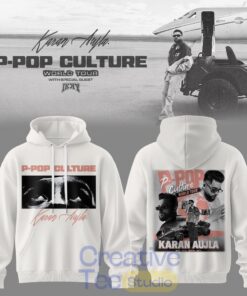 Karan Aujla P-Pop Culture World Tour Signature White Hoodie