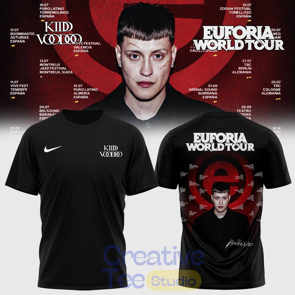 Kidd Voodoo ”Euforia World” Tour 2026 T-Shirt Kidd Voodoo ”Euforia World” Tour 2026 T-Shirt