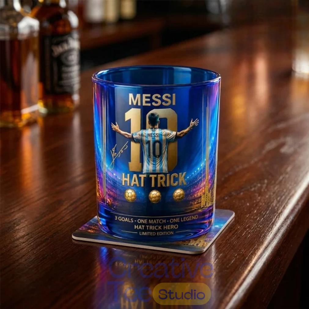 Lionel Messi Hat Trick Hero Whiskey Glass Lionel Messi Hat Trick Hero Whiskey Glass