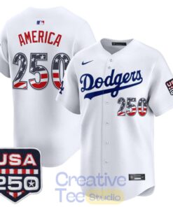 Los Angeles Dodgers USA 250 Fourth of July Special Jersey