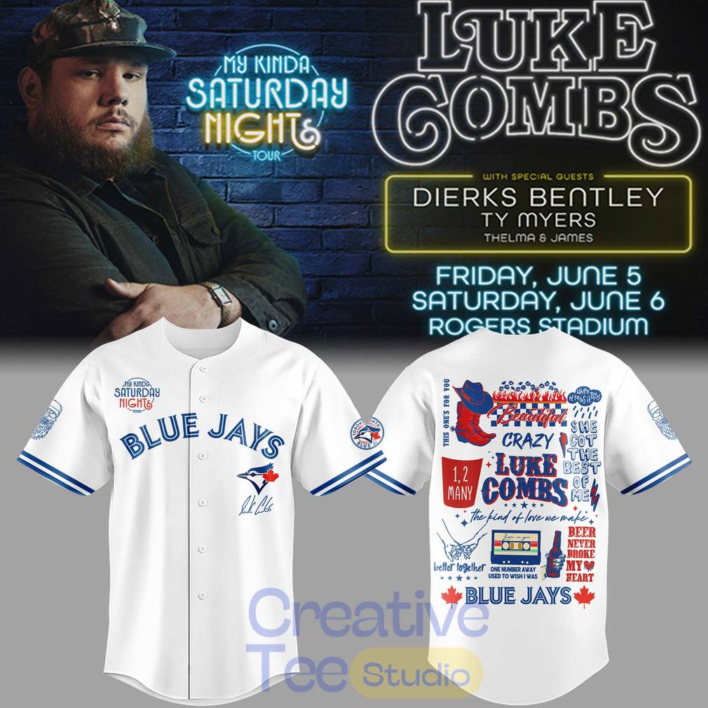 Luke Combs “My Kinda Saturday Night Tour” 2026 x Toronto Blue Jays Baseball Jersey Luke Combs “My Kinda Saturday Night Tour” 2026 x Toronto Blue Jays Baseball Jersey