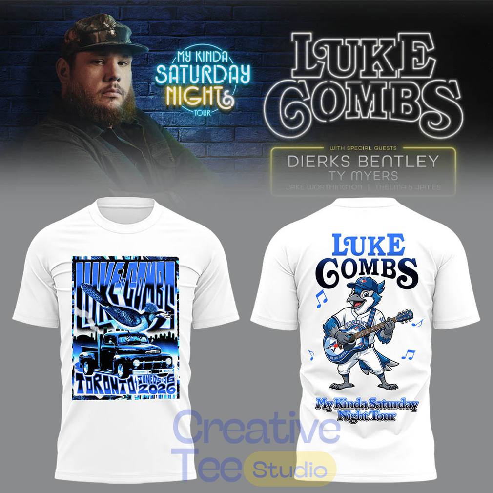 Luke Combs “My Kinda Saturday Night Tour” 2026 x Toronto Blue Jays T-Shirt Luke Combs “My Kinda Saturday Night Tour” 2026 x Toronto Blue Jays T-Shirt