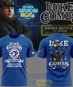 Luke Combs x Toronto Blue Jays 50th Anniversary – My Kinda Saturday Night Tour 2026 T-Shirt Luke Combs x Toronto Blue Jays 50th Anniversary – My Kinda Saturday Night Tour 2026 T-Shirt