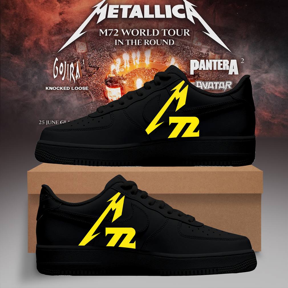 Metallica - M72 World Tour 'All Black' Special Air Force 1 Shoes Metallica - M72 World Tour 'All Black' Special Air Force 1 Shoes