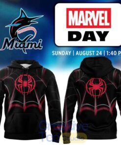 Miami Marlins Marvel Night Spider-Man Miles Morales Hoodie