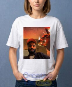 Mikal Bridges Graphic With The Cigar & Whiskey Glass Shirt