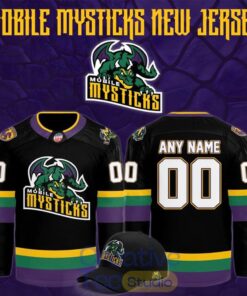 Mobile Mysticks 2026 New Black Custom Hockey Jersey