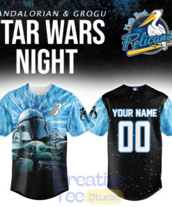 Myrtle Beach Pelicans x Star Wars Night Baby Grogu Custom Baseball Jersey