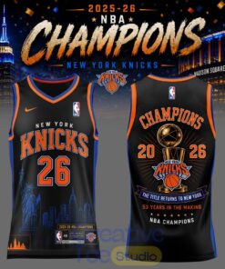 New York Knick 2026 NBA Champions Basketball Jersey – Black