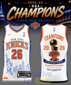 New York Knick 2026 NBA Champions Basketball Jersey – White