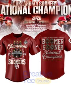 Oklahoma Sooners 2026 National Champions Baseball Jersey
