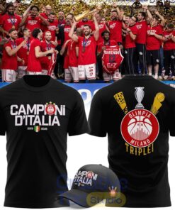 Olimpia Milano 2026 Italian Champions Black T-Shirt