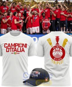 Olimpia Milano 2026 Italian Champions Black T-Shirt