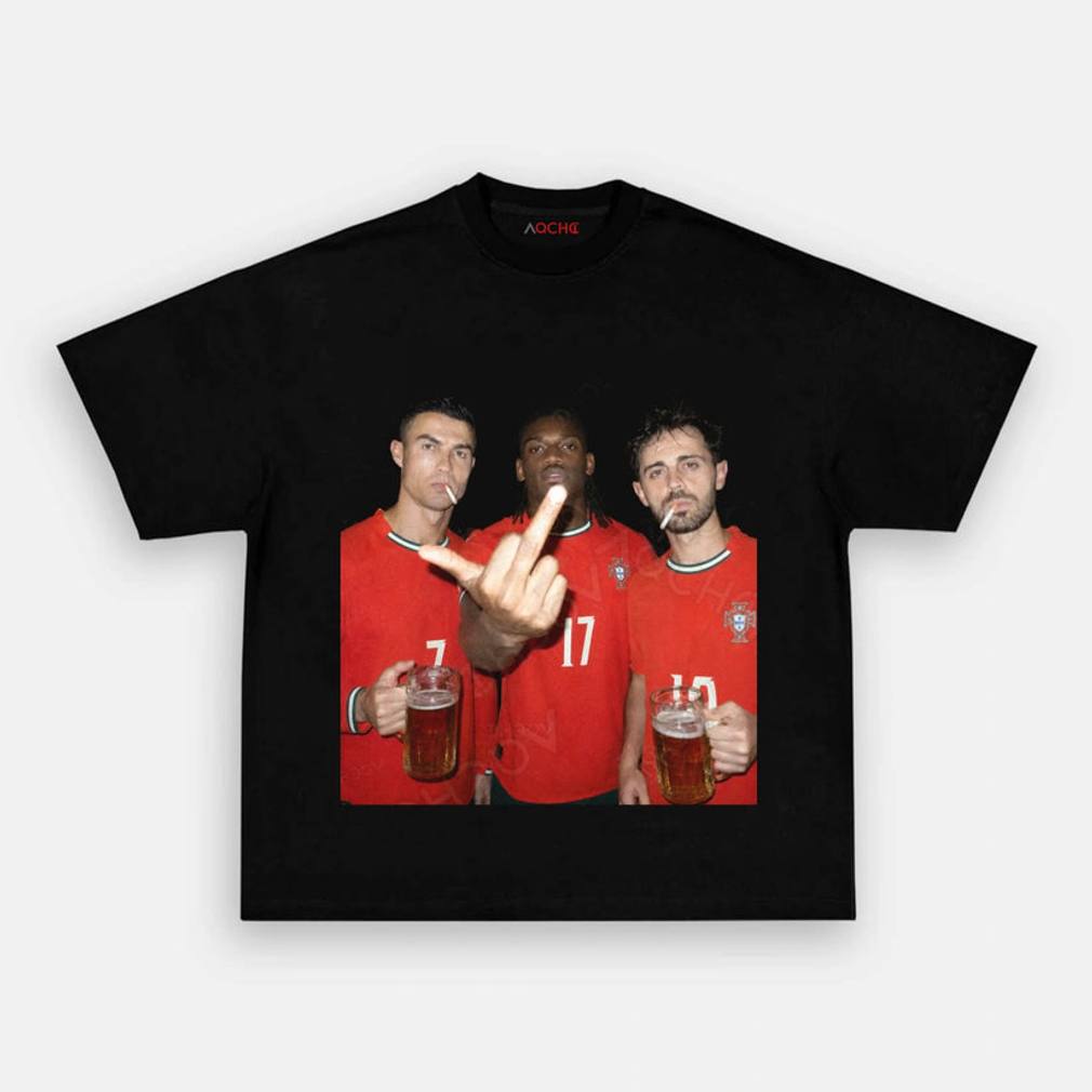Portugal Rafael Leão & Ronaldo & Bernado Style Tee Portugal Rafael Leão & Ronaldo & Bernado Style Tee