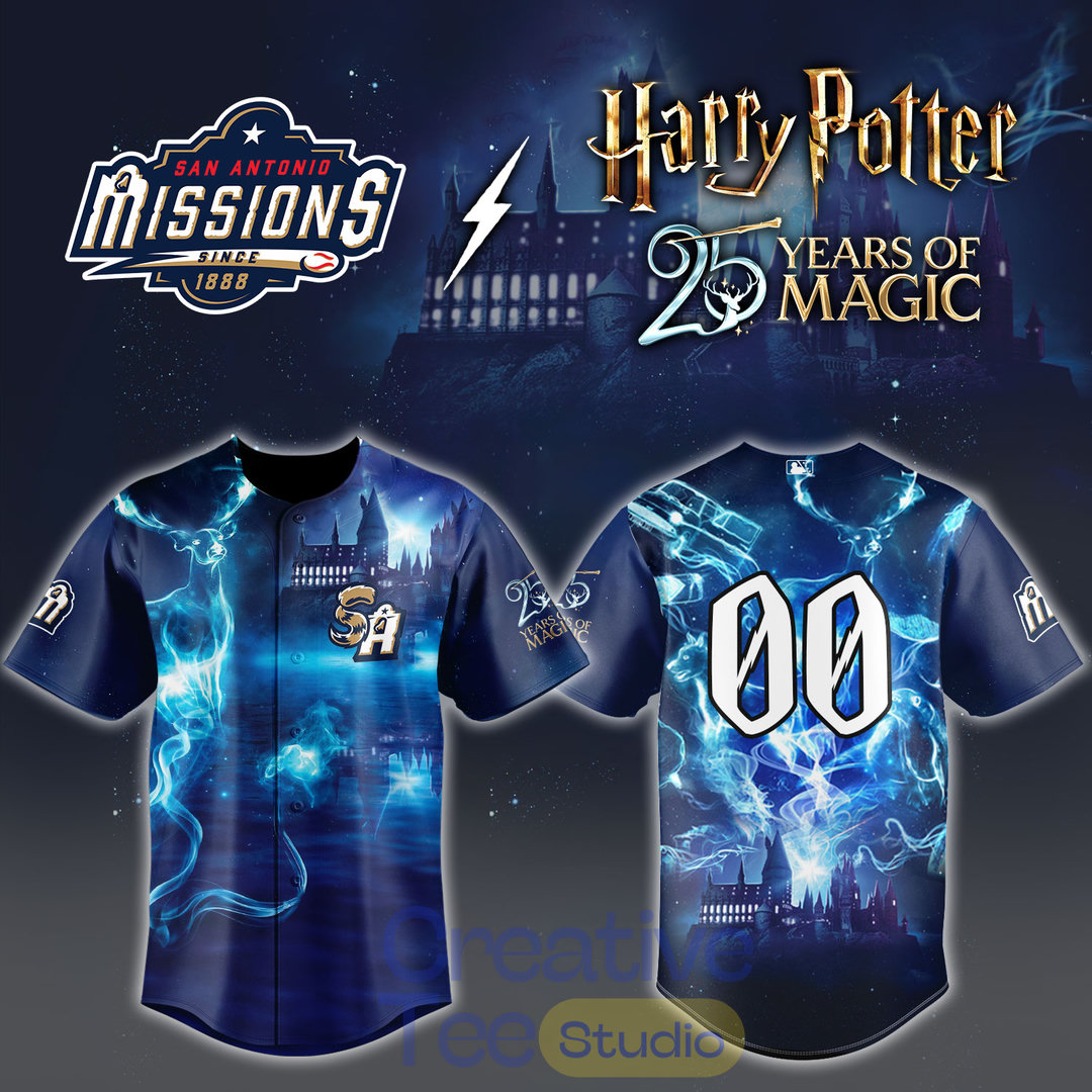 San Antonio Missions x Harry Potter Night ’25 Years of Magic’ Custom Baseball Jersey San Antonio Missions x Harry Potter Night ’25 Years of Magic’ Custom Baseball Jersey
