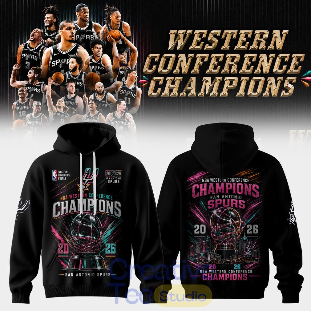 San Antonio Spurs Western Conference Champions 2026 Tee Hoodie San Antonio Spurs Western Conference Champions 2026 Tee Hoodie