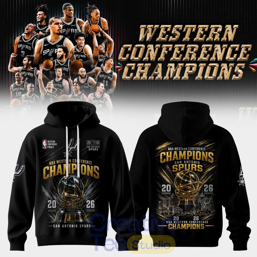 San Antonio Spurs Western Conference Champions 2026 Tee Hoodie San Antonio Spurs Western Conference Champions 2026 Tee Hoodie