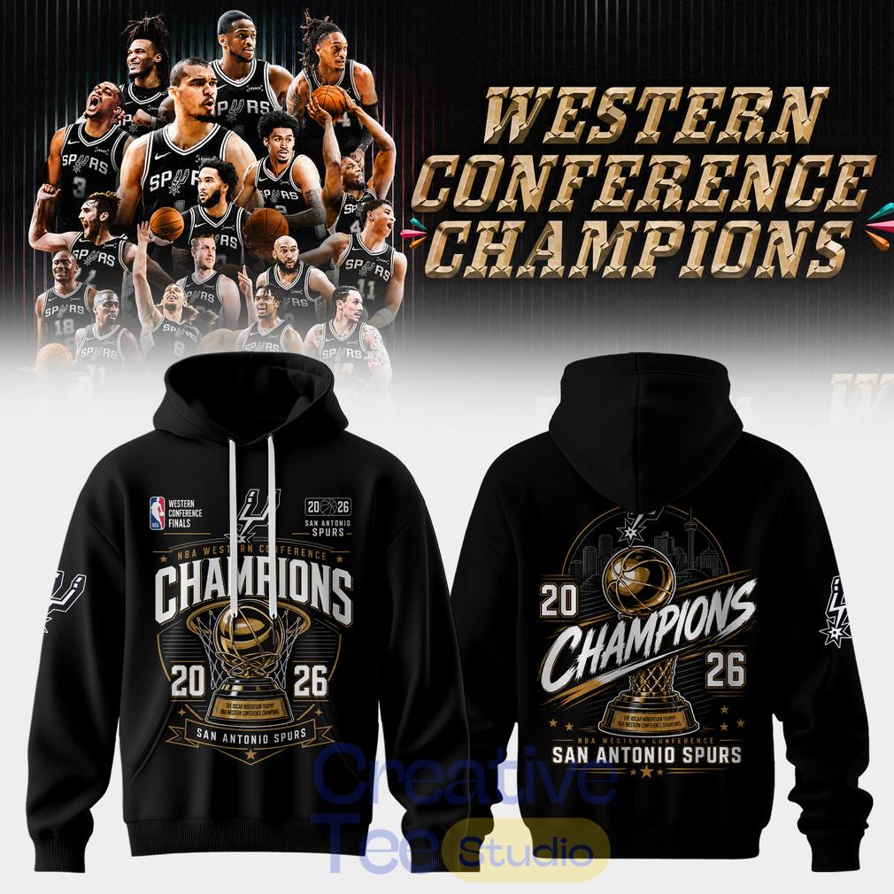 San Antonio Spurs Western Conference Champions 2026 Tee Hoodie San Antonio Spurs Western Conference Champions 2026 Tee Hoodie