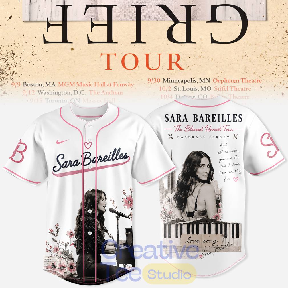 Sara Bareilles 'Good Grief' Tour 2026 Baseball Jersey Sara Bareilles 'Good Grief' Tour 2026 Baseball Jersey