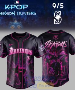Seattle Mariners x K-Pop Demon Hunters Night Saja Boys 2026 Baseball Jersey