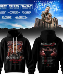 Sfera Ebbasta “$€LEBRAT10N” Summer Tour 2026 Black Hoodie Sfera Ebbasta “$€LEBRAT10N” Summer Tour 2026 Black Hoodie