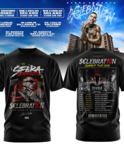 Sfera Ebbasta “$€LEBRAT10N” Summer Tour 2026 Black Shirt Sfera Ebbasta “$€LEBRAT10N” Summer Tour 2026 Black Shirt