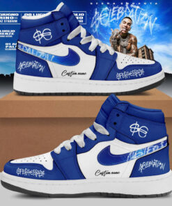 Sfera Ebbasta “$€LEBRAT10N” Summer Tour 2026 Custom Blue AJ1 Shoes