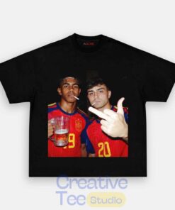 Spain Drunk Smoke Repeat Football Tee
