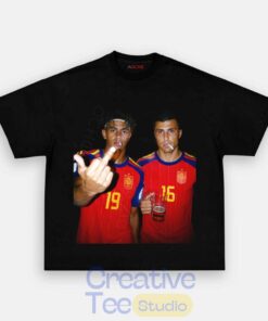 Spain Football Rodri x Lamal Drunk Middle Finger T-Shirt
