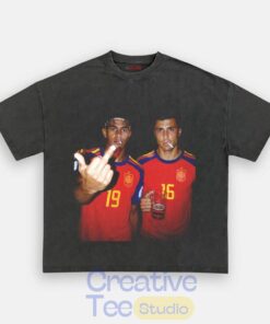 Spain Football Rodri x Lamal Drunk Middle Finger T-Shirt