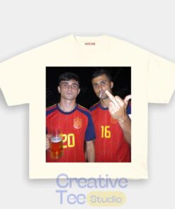 Spain Football Rodri x Pedri Drunk Middle Finger T-Shirt