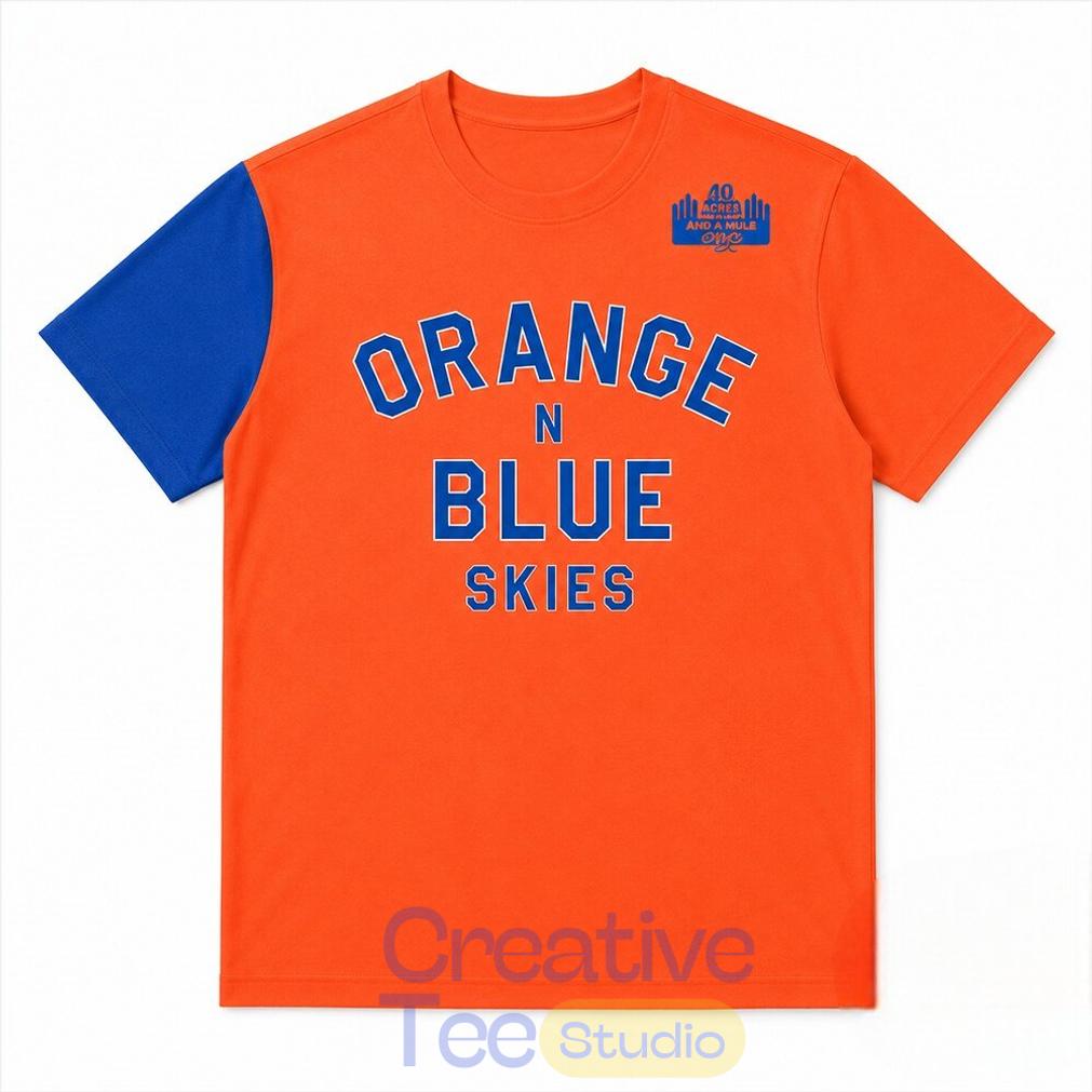 Spike Lee Orange And Blue Skies Knicks Game 4 T-Shirt Spike Lee Orange And Blue Skies Knicks Game 4 T-Shirt