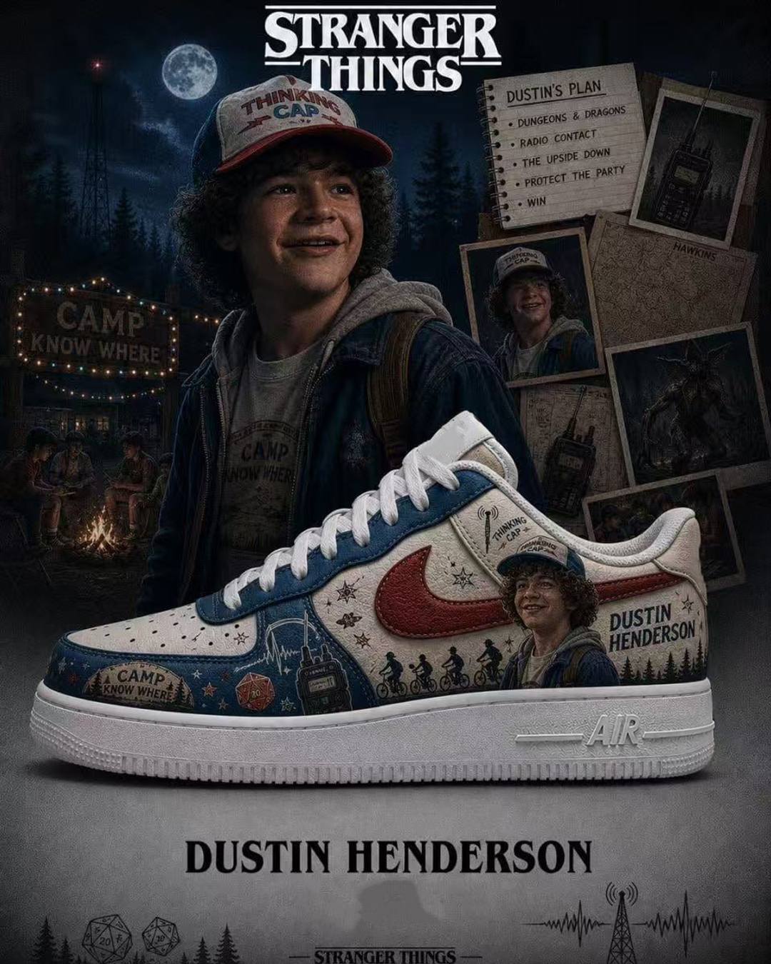 Stranger Things Dustin Henderson Special AF1 Shoes Stranger Things Dustin Henderson Special AF1 Shoes