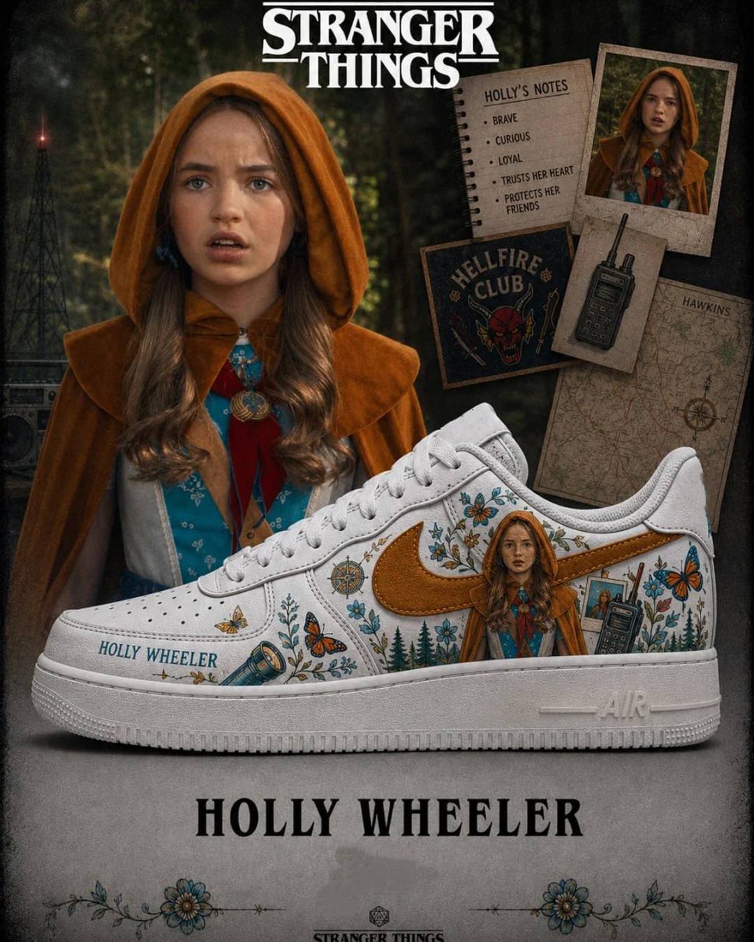 Stranger Things Holly Wheeler Special AF1 Shoes Stranger Things Holly Wheeler Special AF1 Shoes