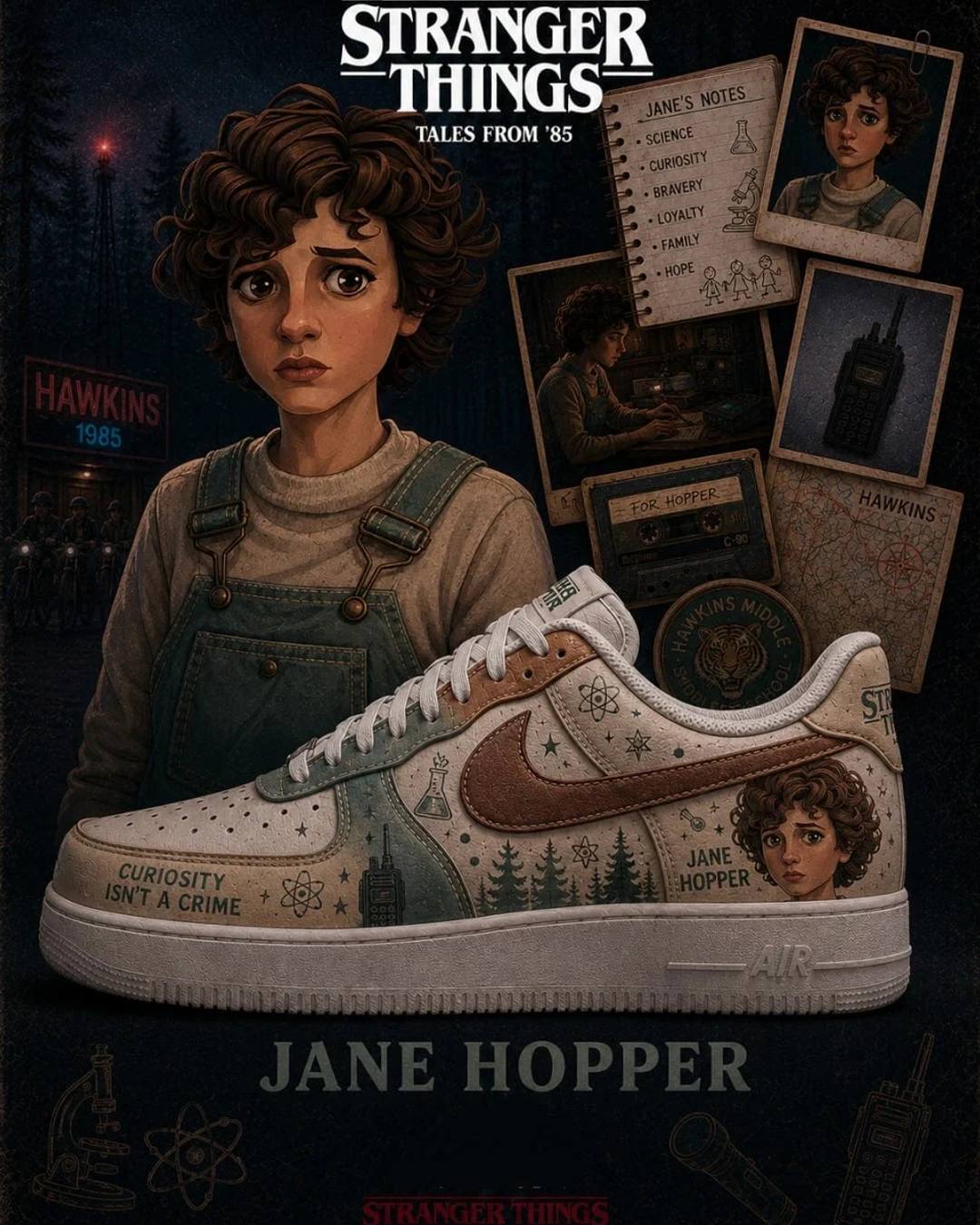 Stranger Things Jane Hopper Special AF1 Shoes Stranger Things Jane Hopper Special AF1 Shoes