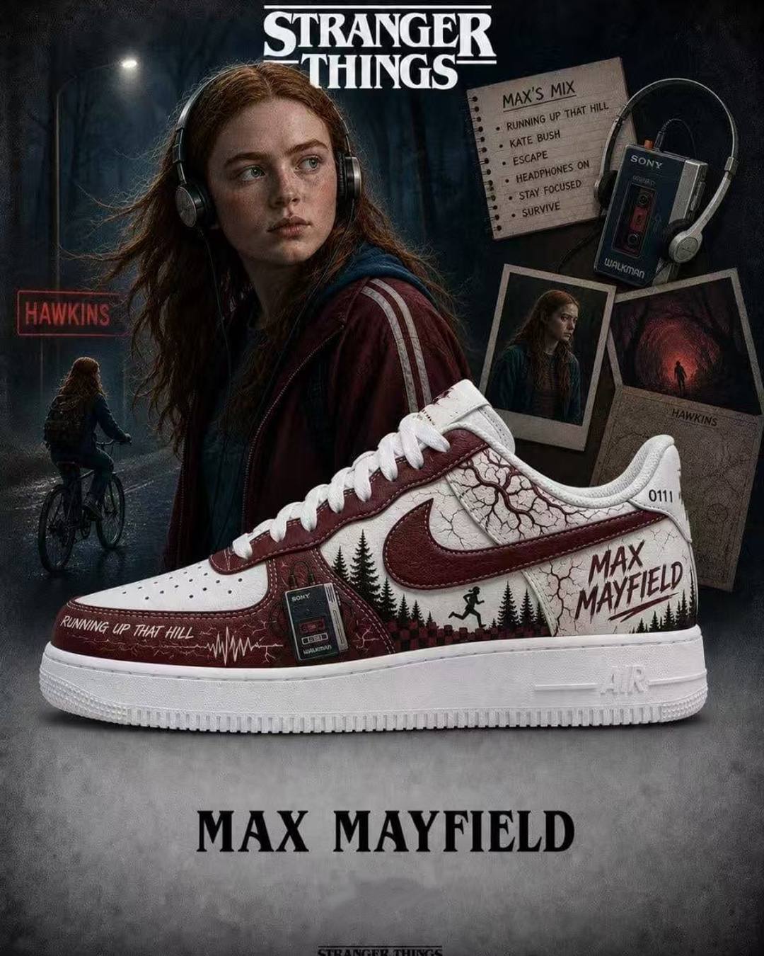 Stranger Things Max Mayfield Special AF1 Shoes Stranger Things Max Mayfield Special AF1 Shoes