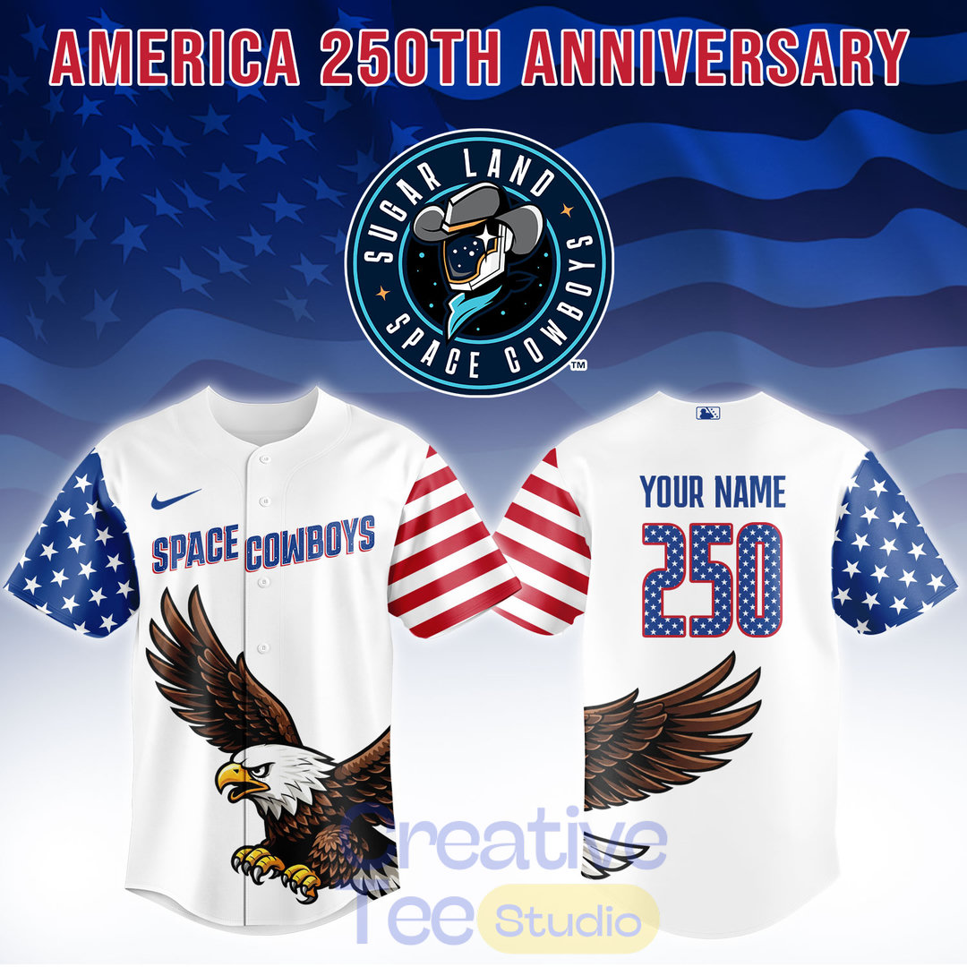Sugar Land Space Cowboys x 250America Anniversary Custom Baseball Jersey Sugar Land Space Cowboys x 250America Anniversary Custom Baseball Jersey
