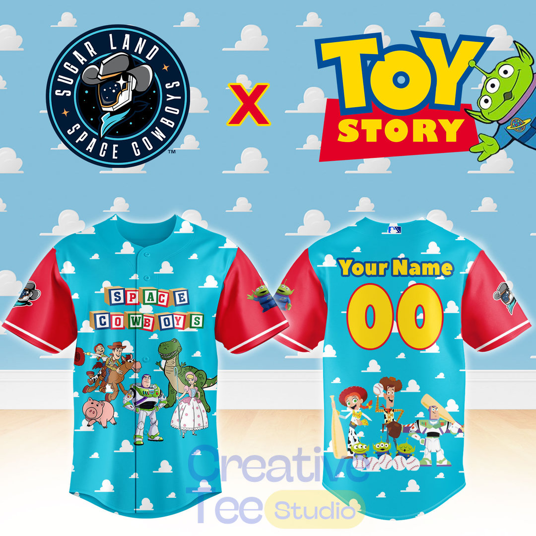 Sugar Land Space Cowboys x Toy Story Night Custom Baseball Jersey Sugar Land Space Cowboys x Toy Story Night Custom Baseball Jersey