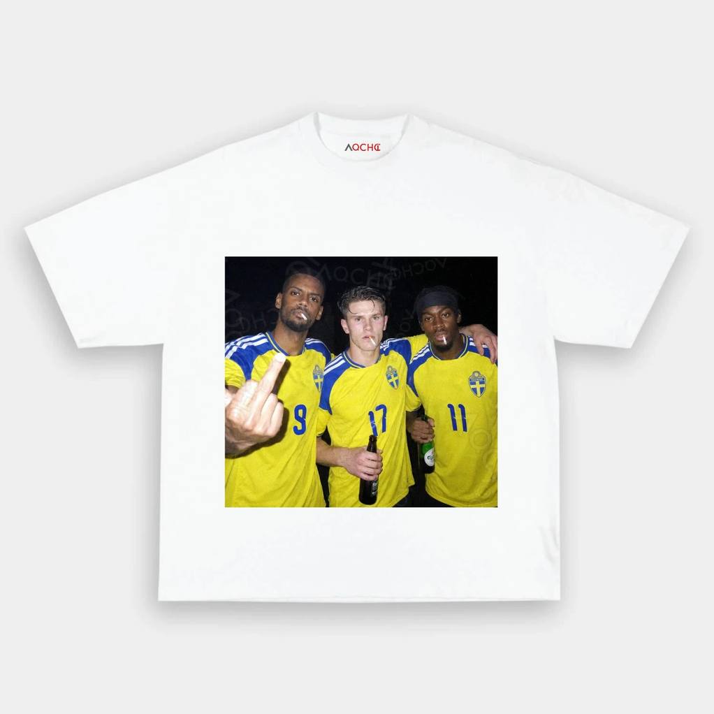 Sweden National Team Gykeres Elanga Isak Drunk Tee Sweden National Team Gykeres Elanga Isak Drunk Tee