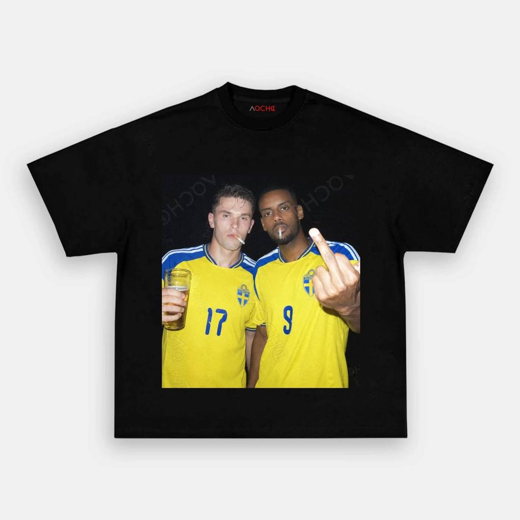 Sweden National Team Isak and Gykeres Middle Finger Tee Sweden National Team Isak and Gykeres Middle Finger Tee