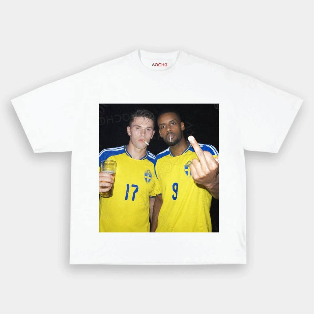 Sweden National Team Isak and Gykeres Middle Finger Tee Sweden National Team Isak and Gykeres Middle Finger Tee