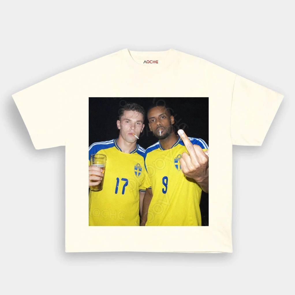 Sweden National Team Isak and Gykeres Middle Finger Tee Sweden National Team Isak and Gykeres Middle Finger Tee