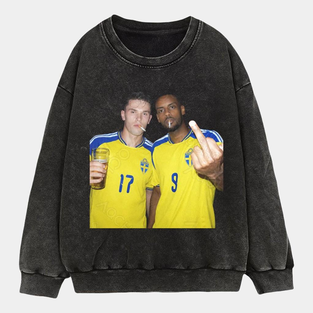 Sweden National Team Isak and Gykeres Middle Finger Tee Sweden National Team Isak and Gykeres Middle Finger Tee