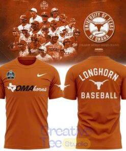 Texas Longhorns 2026 NCAA Baseball Men’s College World Series Omaha 3D T-Shirt