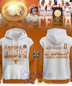 Texas Longhorns 2026 NCAA Softball Women’s College World Series Back To Back Champions Hoodie