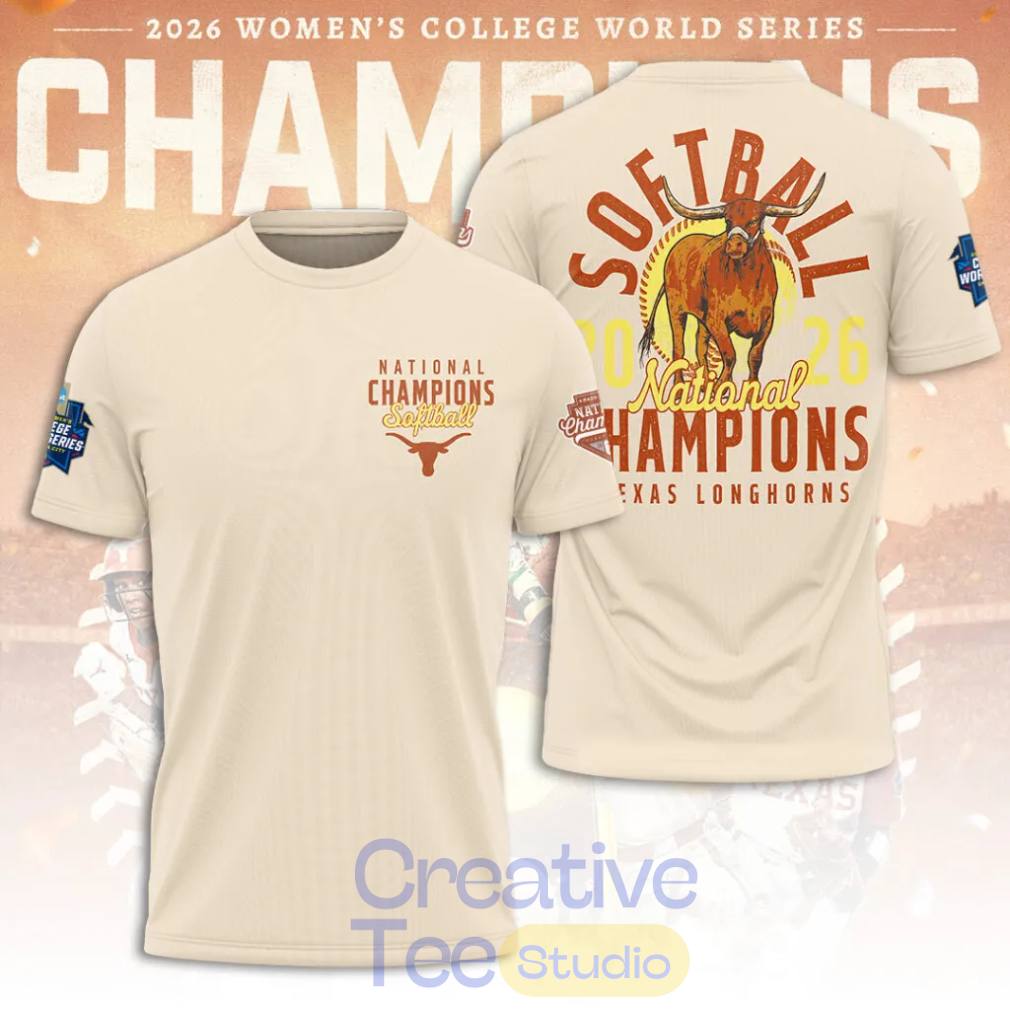 Texas Longhorns 2026 NCAA Softball Women’s College World Series Back To Back Champions T-Shirt Texas Longhorns 2026 NCAA Softball Women’s College World Series Back To Back Champions T-Shirt